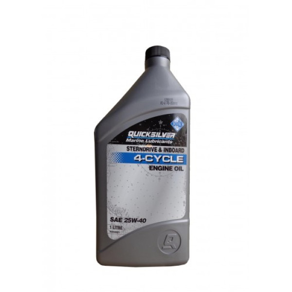 Масло Quicksilver Sterndrive & Inboard 4-stroke 25W-40 synthetic blend 1л 92-8M0086226 в Арсеньеве